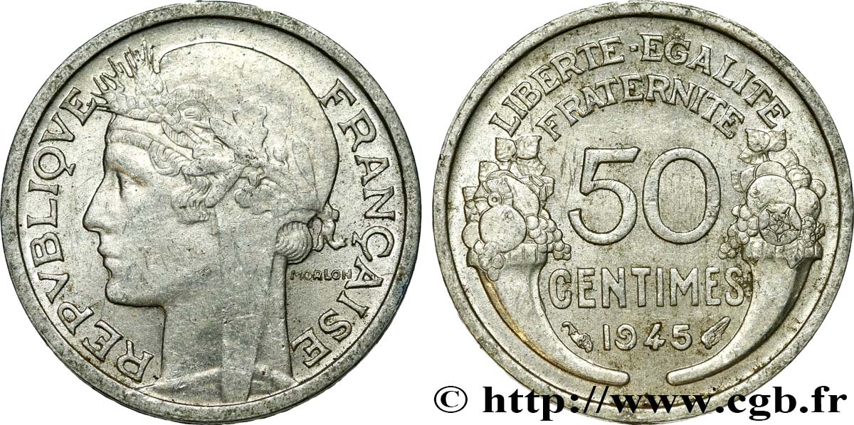 50 centimes Morlon, légère 1945  F.194/5 TTB52 