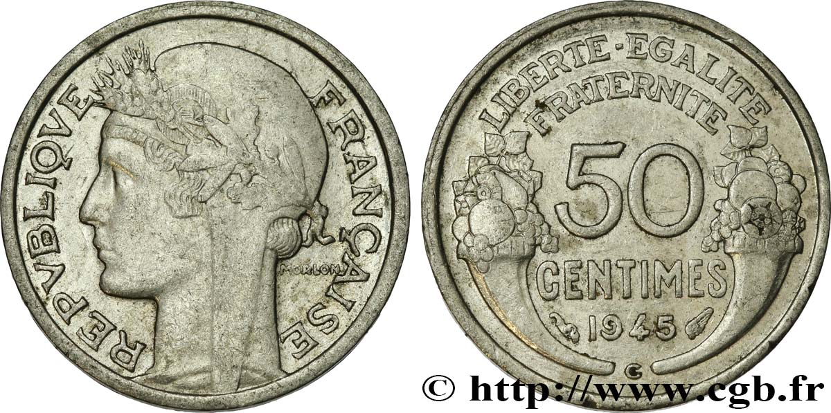 50 centimes Morlon, légère 1945 Castelsarrasin F.194/7 MBC50 