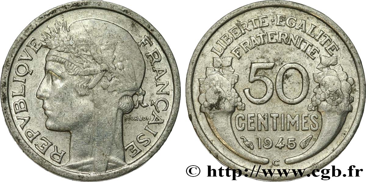 50 centimes Morlon, légère 1945 Castelsarrasin F.194/7 AU50 
