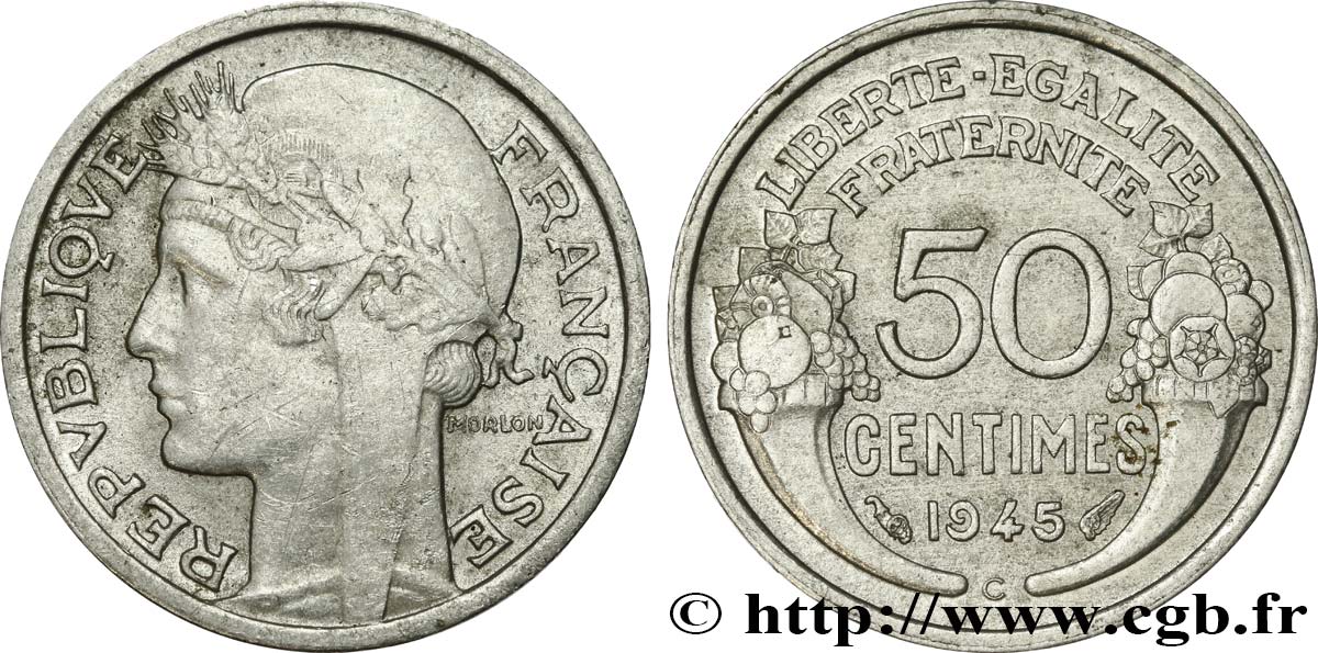 50 centimes Morlon, légère 1945 Castelsarrasin F.194/7 q.SPL 