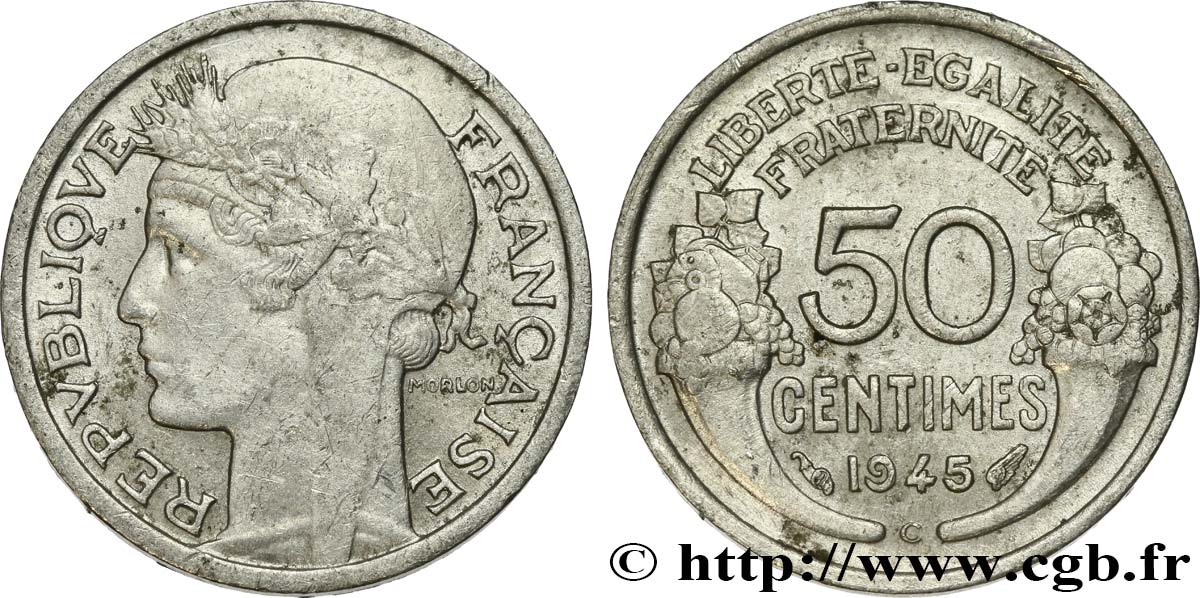 50 centimes Morlon, légère 1945 Castelsarrasin F.194/7 fVZ 