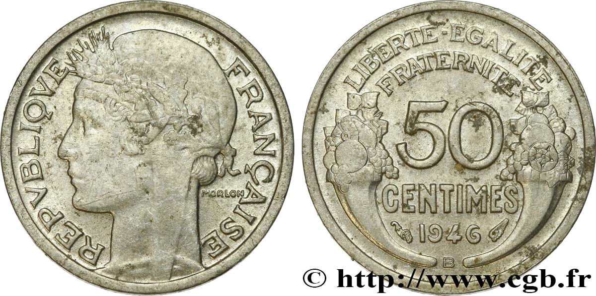 50 centimes Morlon, légère 1946 Beaumont-le-Roger F.194/9 MBC54 
