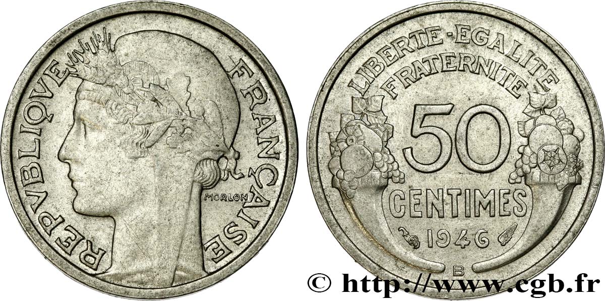 50 centimes Morlon, légère 1946 Beaumont-le-Roger F.194/9 VZ62 