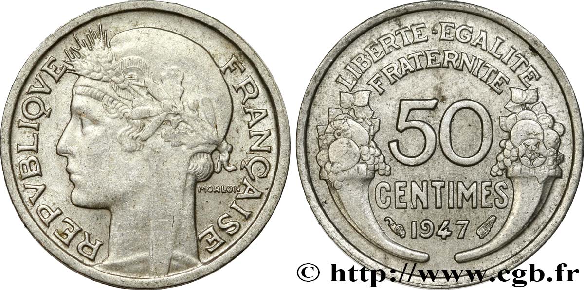50 centimes Morlon, légère 1947  F.194/10 VZ55 