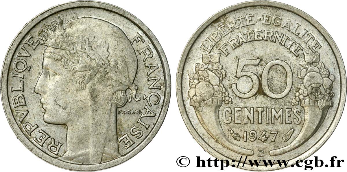 50 centimes Morlon, légère 1947 Beaumont-le-Roger F.194/11 XF48 