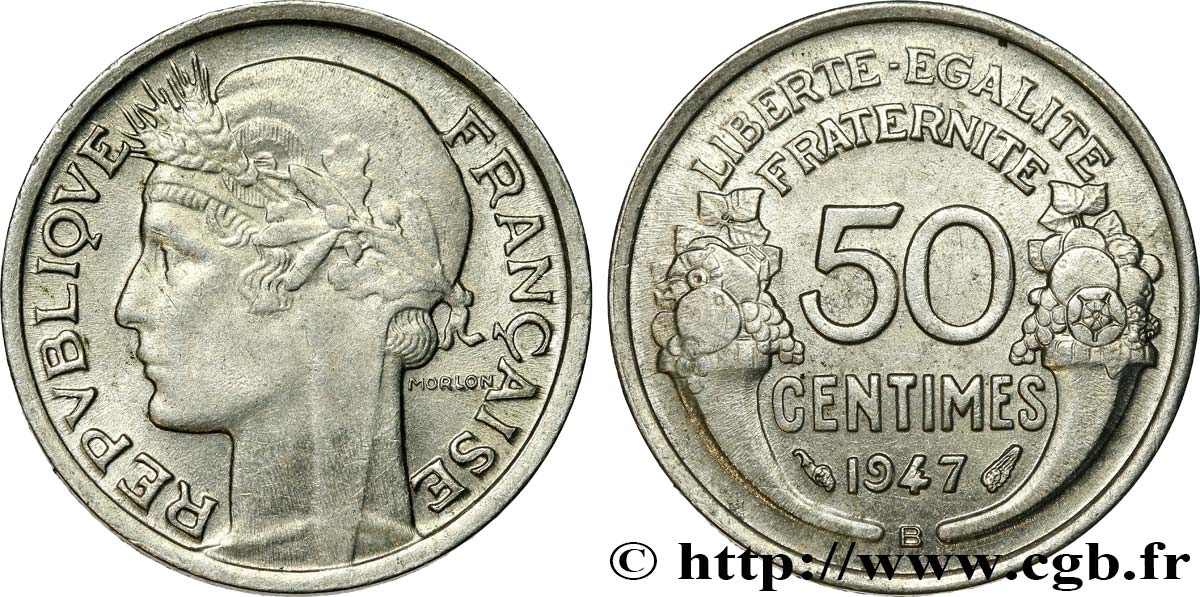 50 centimes Morlon, légère 1947 Beaumont-le-Roger F.194/11 AU54 