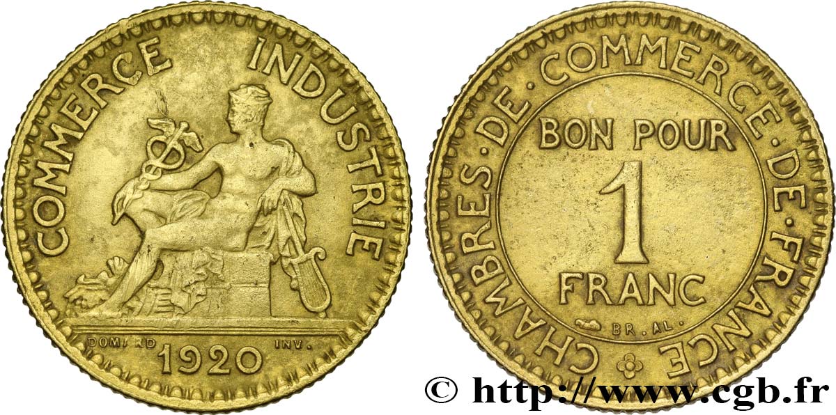 1 franc Chambres de Commerce 1920 Paris F.218/2 SS52 