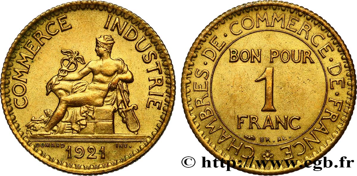 1 franc Chambres de Commerce 1921 Paris F.218/3 EBC62 