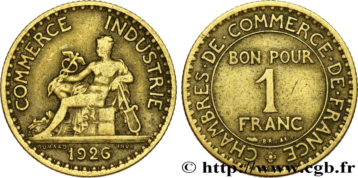 1 franc Chambres de Commerce 1926 Paris F.218/8 VF30 