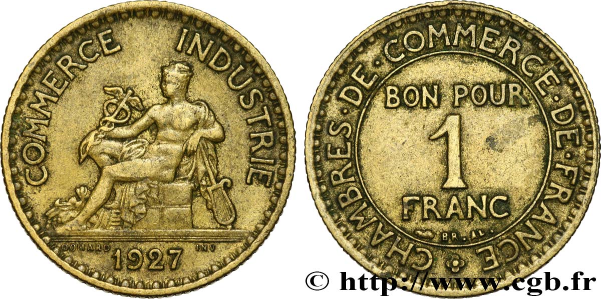 1 franc Chambres de Commerce 1927 Paris F.218/9 SS45 