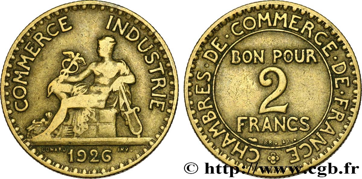 2 francs Chambres de Commerce 1926  F.267/8 TB25 