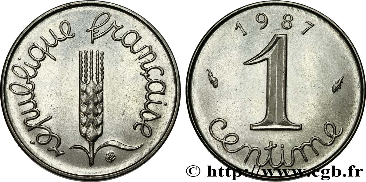 1 centime Épi 1987 Pessac F.106/44 MS63 