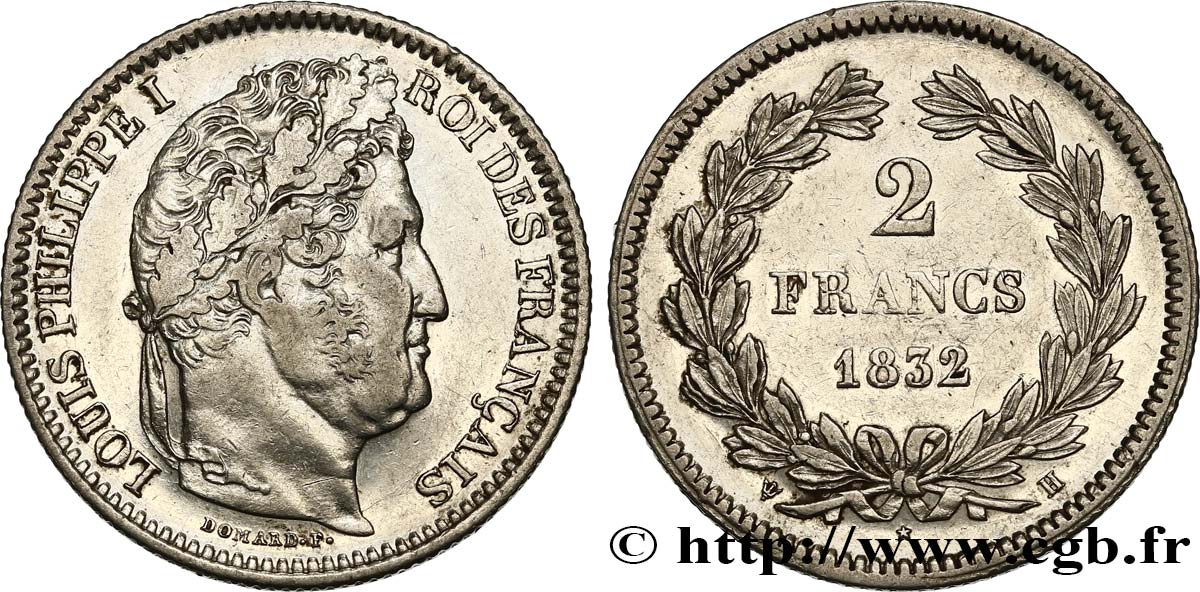 2 francs Louis-Philippe 1832  La Rochelle F.260/8 SS50 