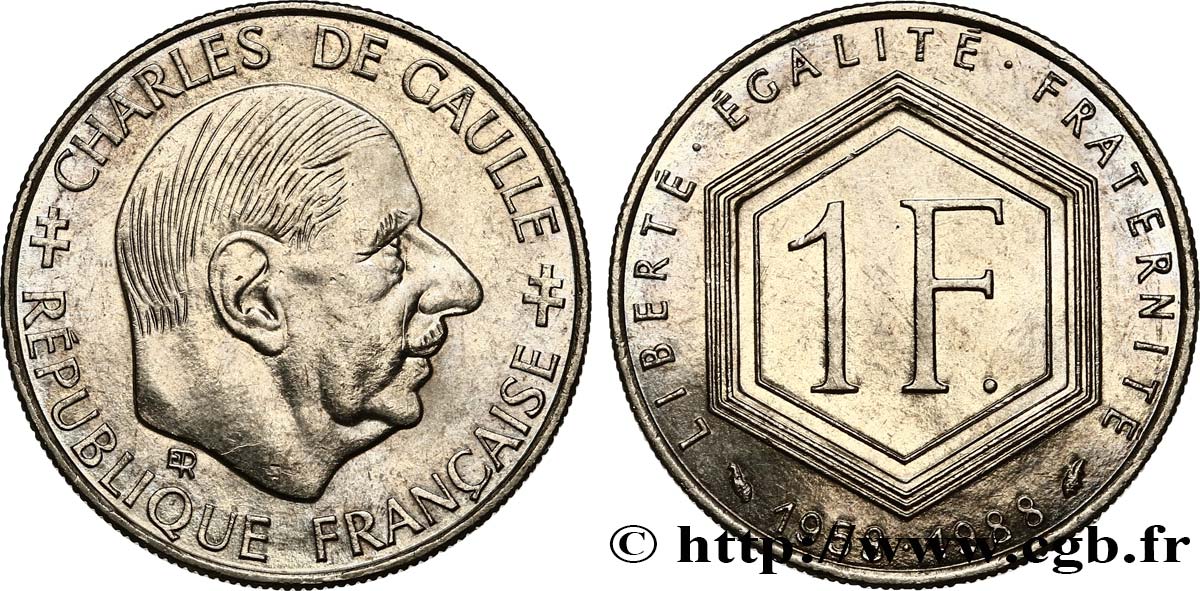 1 franc De Gaulle 1988  F.227/2 EBC62 