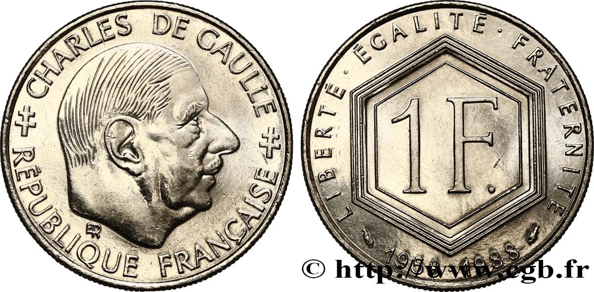 1 franc De Gaulle 1988  F.227/2 MS62 