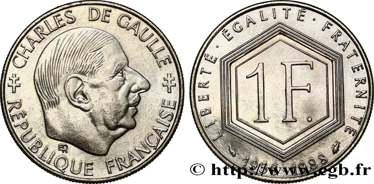 1 franc De Gaulle 1988  F.227/2 VZ62 