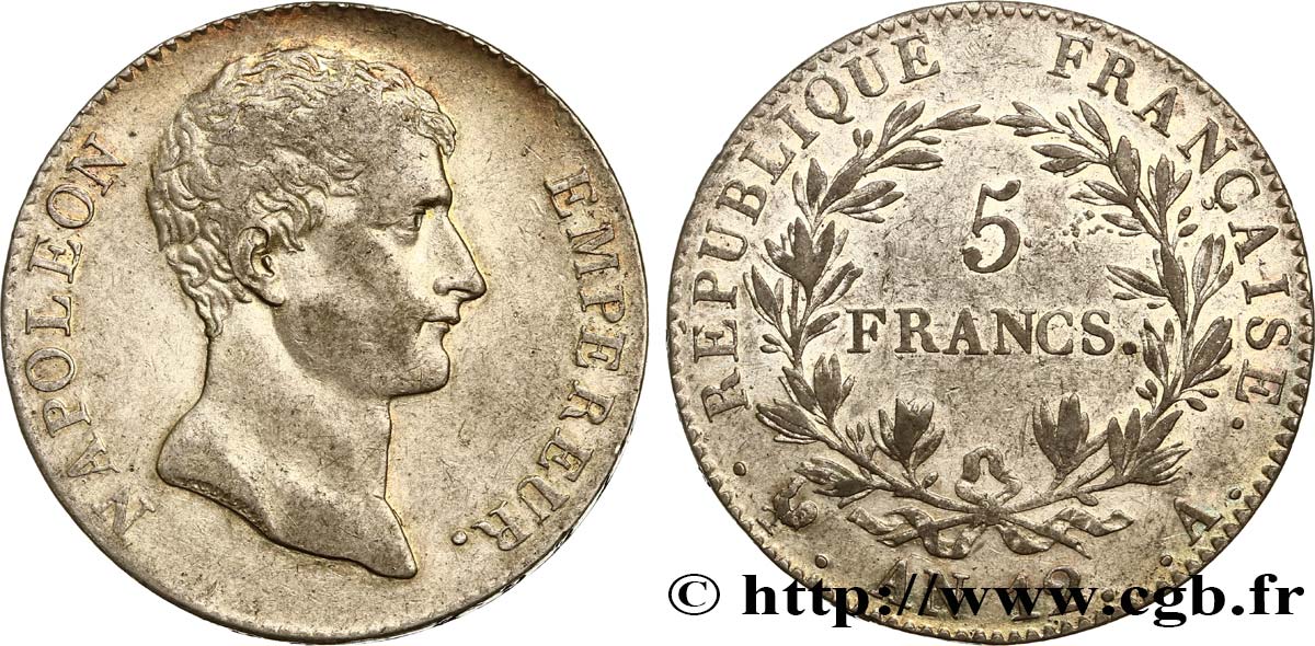 5 francs Napoléon Empereur, type intermédiaire 1804 Paris F.302/1 BB40 