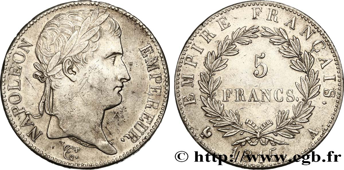 5 francs Napoléon Empereur, Cent-Jours 1815 Paris F.307A/1 BB50 