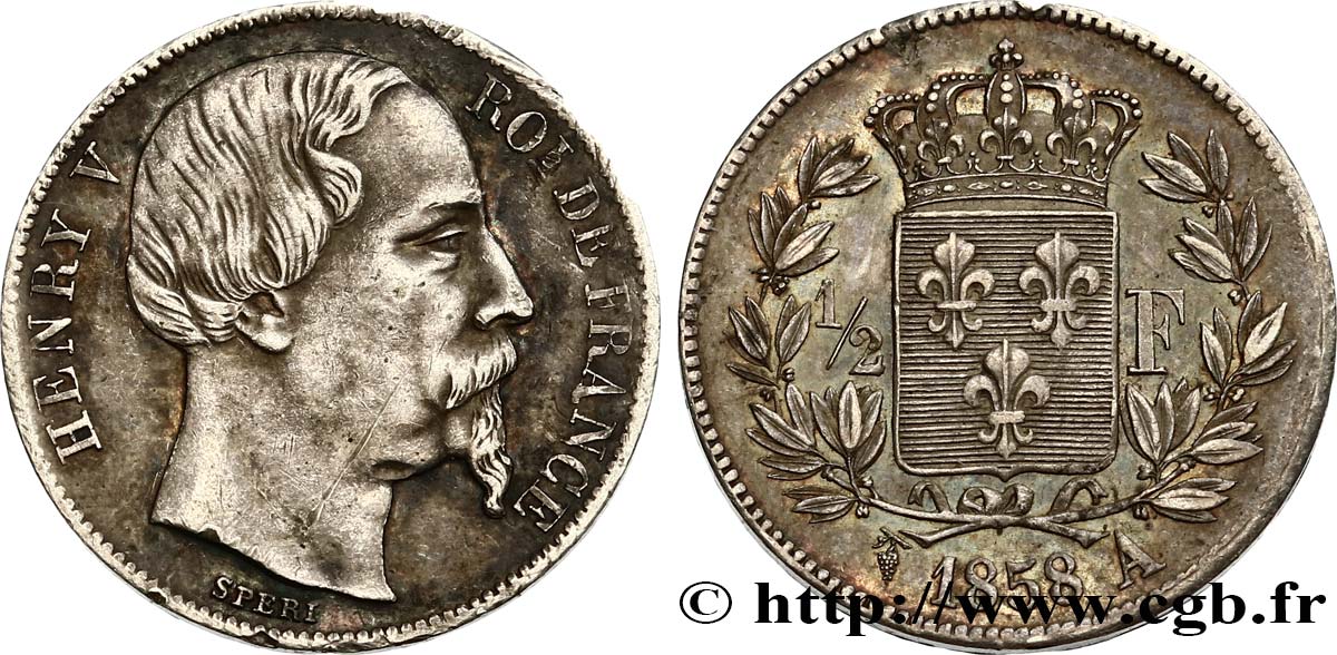 1/2 franc 1858 Paris VG.2730  SUP 