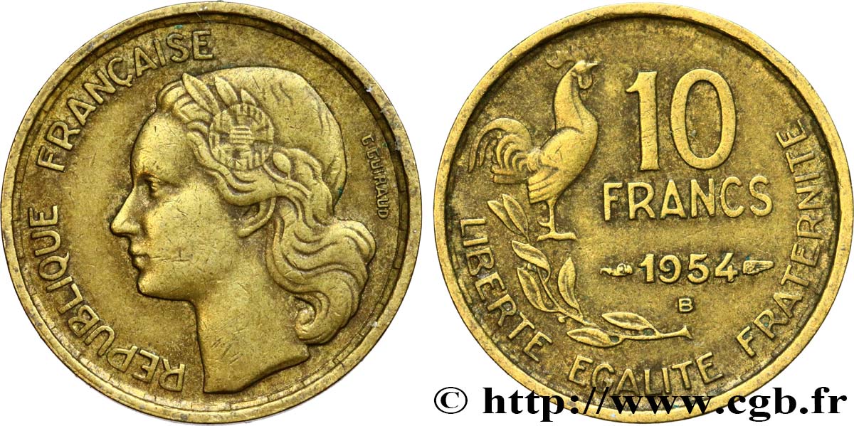 10 francs Guiraud 1954 Beaumont-Le-Roger F.363/11 TB35 