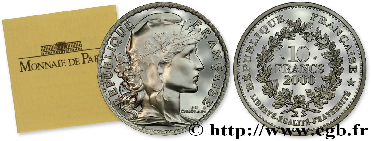 Belle Épreuve 10 Francs - Marianne de la IIIe République 2000 Paris F.1334 1 FDC 