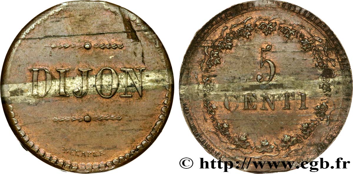 Essai de 5 centimes de Delarue de Dijon n.d.  VG.3225  SUP55 