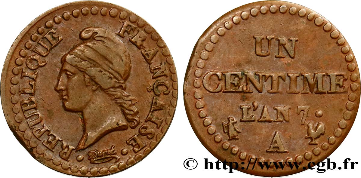 Un centime Dupré, grand 7 1799 Paris F.100/16 MBC48 