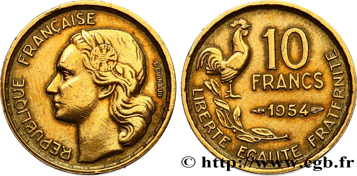 10 francs Guiraud 1954  F.363/10 BB 