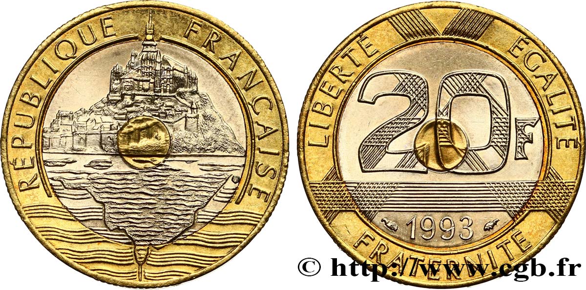 20 francs Mont Saint-Michel 1993 Pessac F.403/7 EBC62 