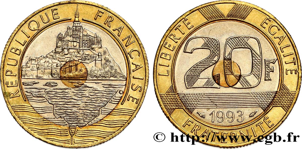 20 francs Mont Saint-Michel 1993 Pessac F.403/7 SUP55 