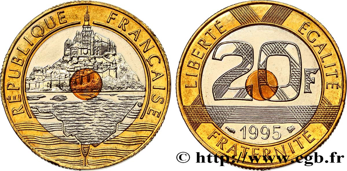 20 francs Mont Saint-Michel, Brillant Universel 1995 Pessac F.403/11 ST 