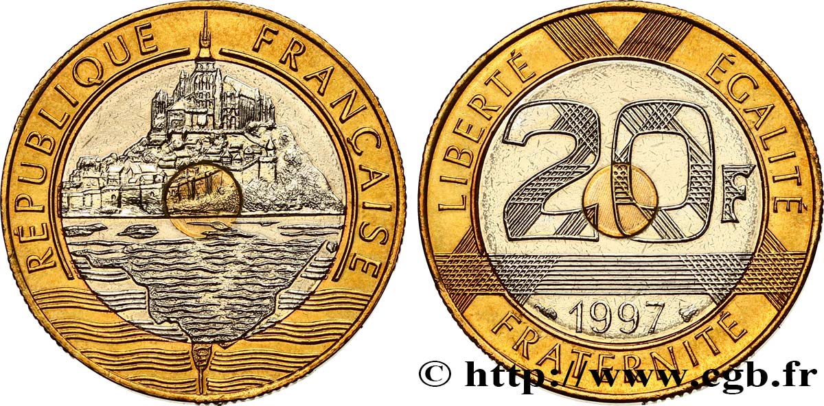 20 francs Mont Saint-Michel 1997 Pessac F.403/13 MS63 