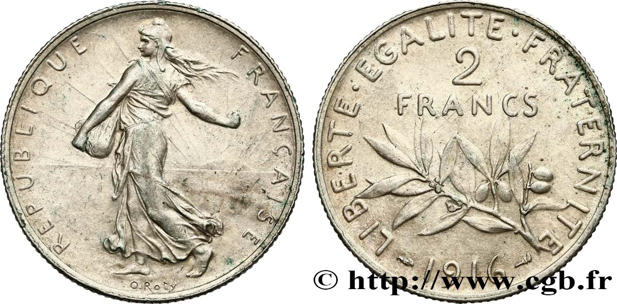 2 francs Semeuse 1916  F.266/18 VZ55 