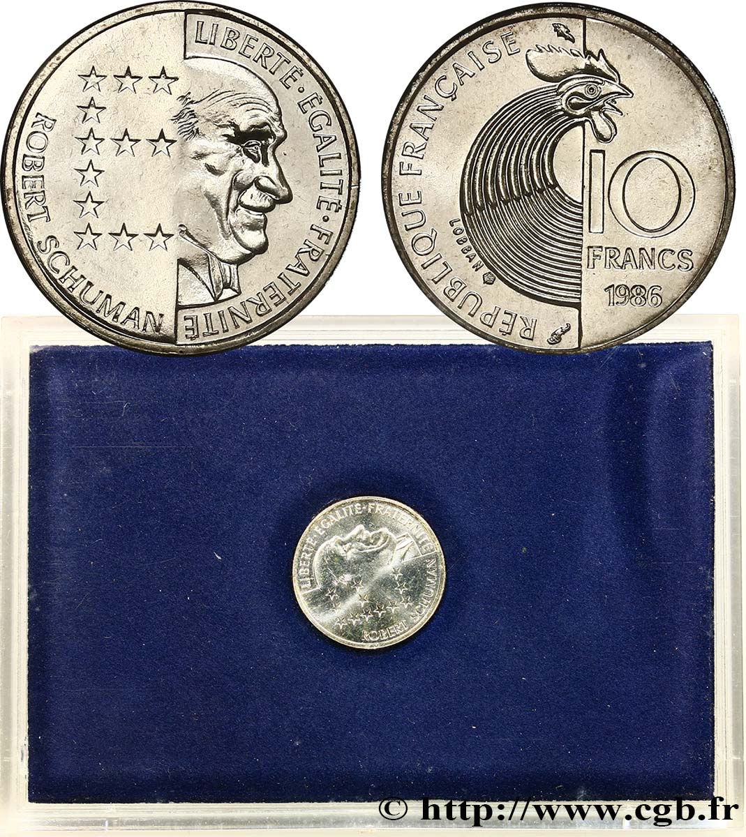 Brillant Universel argent 10 francs Robert Schuman 1986 Paris F5.1303 3 FDC 