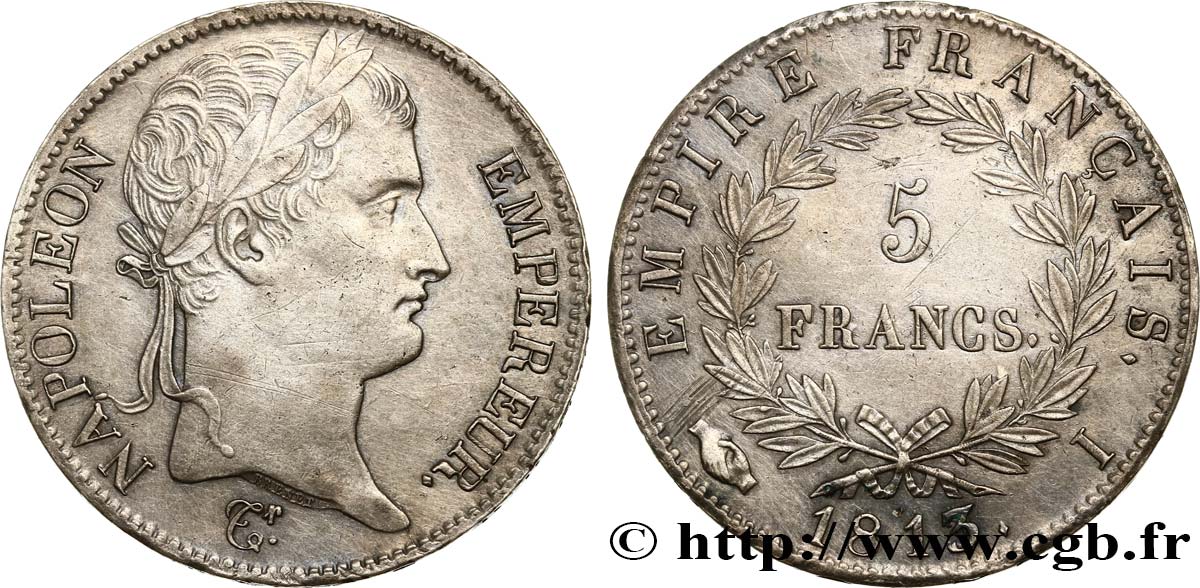 5 francs Napoléon Empereur, Empire français 1813 Limoges F.307/64 SPL55 