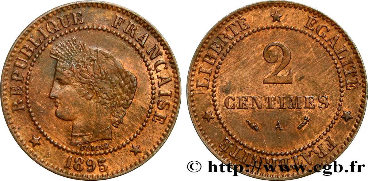 2 centimes Cérès 1895 Paris F.109/21 TTB45 
