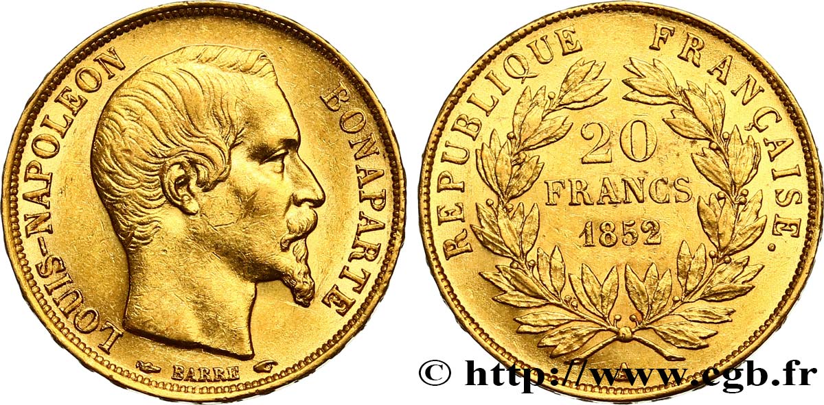 20 francs or Louis-Napoléon 1852 Paris F.530/1 BB52 