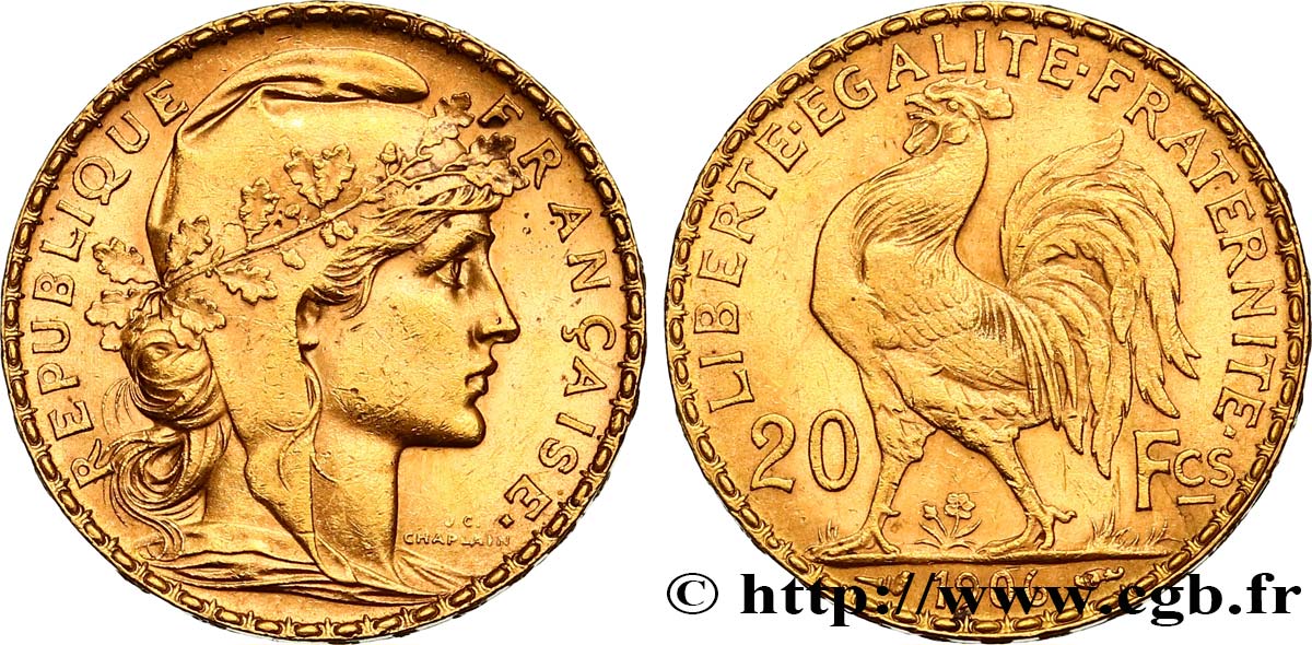 20 francs or Coq, Dieu protège la France 1906 Paris F.534/11 VZ55 