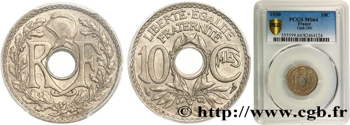 10 centimes Lindauer 1930  F.138/17 fST64 PCGS