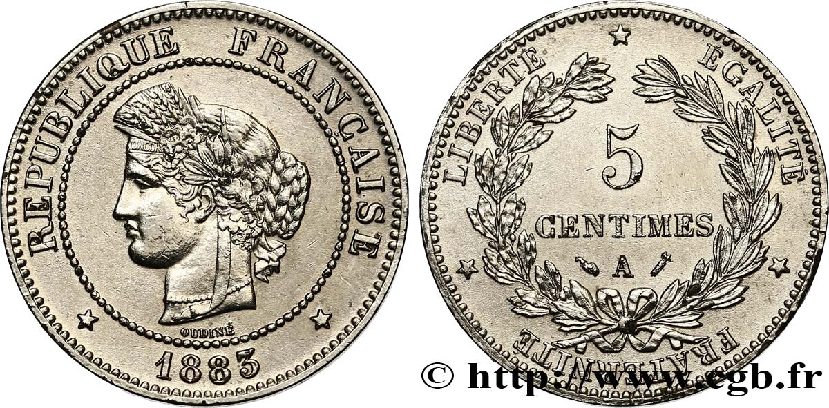5 centimes Cérès 1883 Paris F.118/24 BB50 