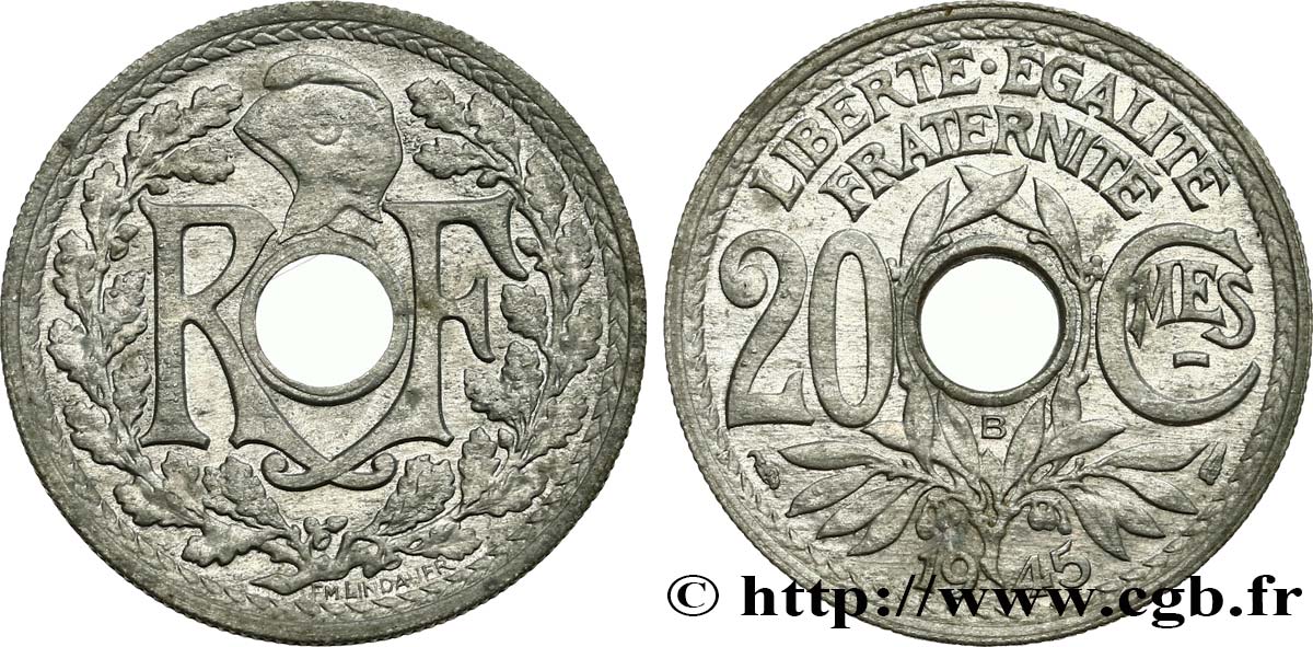 20 centimes Lindauer 1945 Beaumont-Le-Roger F.155/3 SS52 
