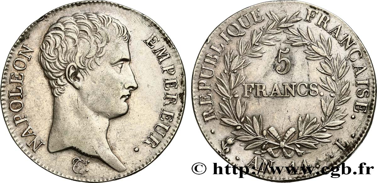 5 francs Napoléon Empereur, Calendrier révolutionnaire 1805 Bayonne F.303/25 fVZ 