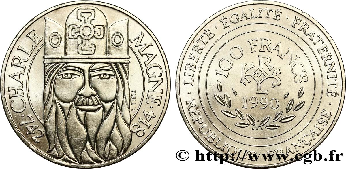 100 francs Charlemagne 1990  F.458/2 SUP62 