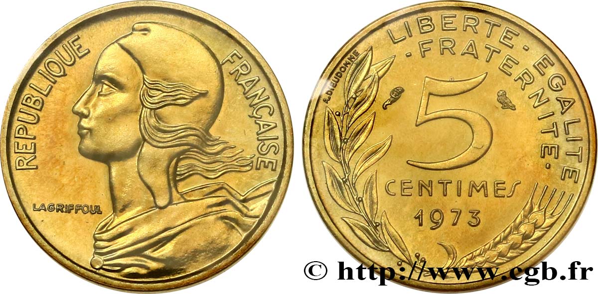 5 centimes Marianne 1973 Pessac F.125/9 MS 