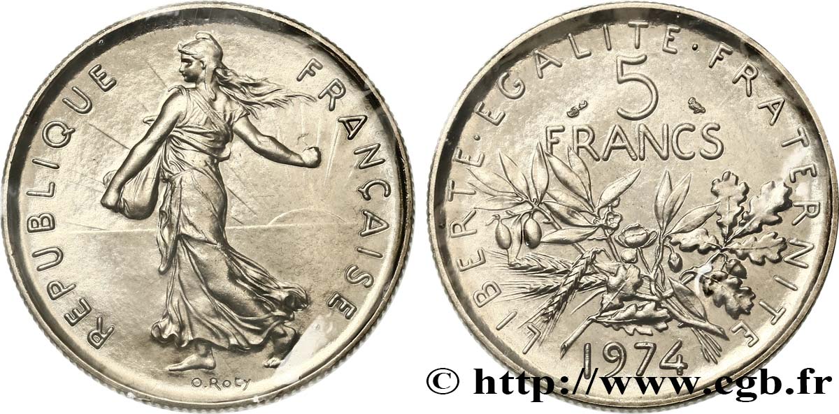 5 francs Semeuse, nickel 1974 Pessac F.341/6 ST 