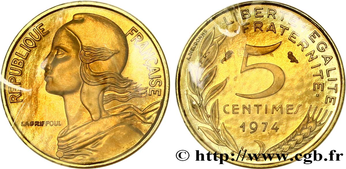 5 centimes Marianne 1974 Pessac F.125/10 MS 