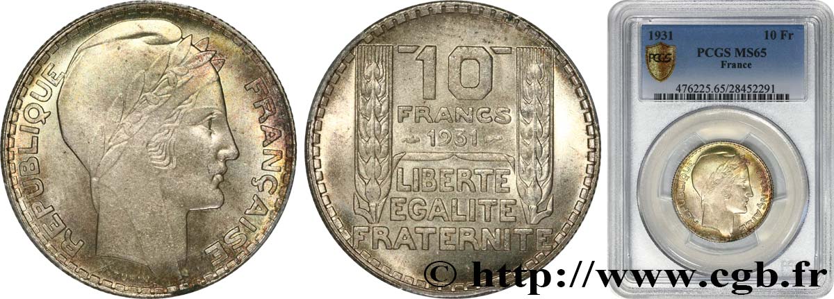 10 francs Turin 1931  F.360/4 ST65 PCGS