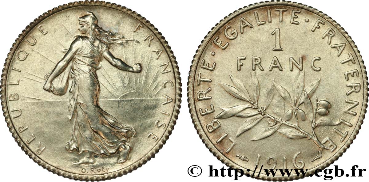 1 franc Semeuse 1916 Paris F.217/22 MS60 