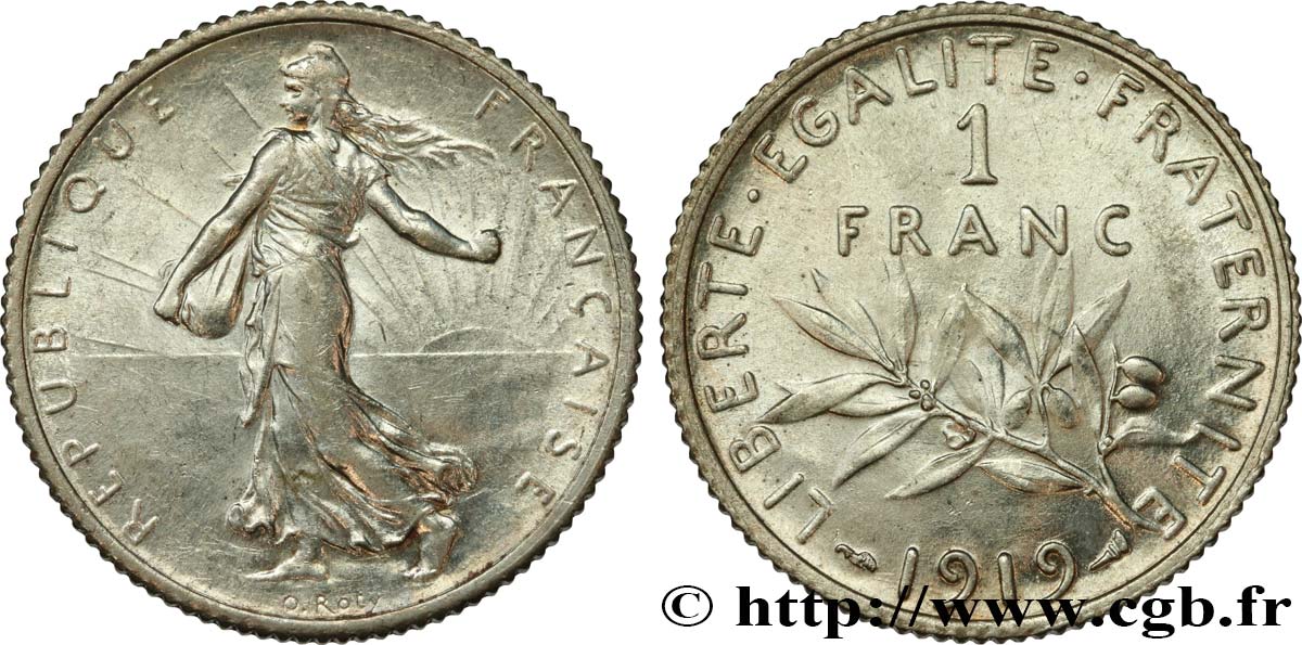 1 franc Semeuse 1919 Paris F.217/25 EBC60 
