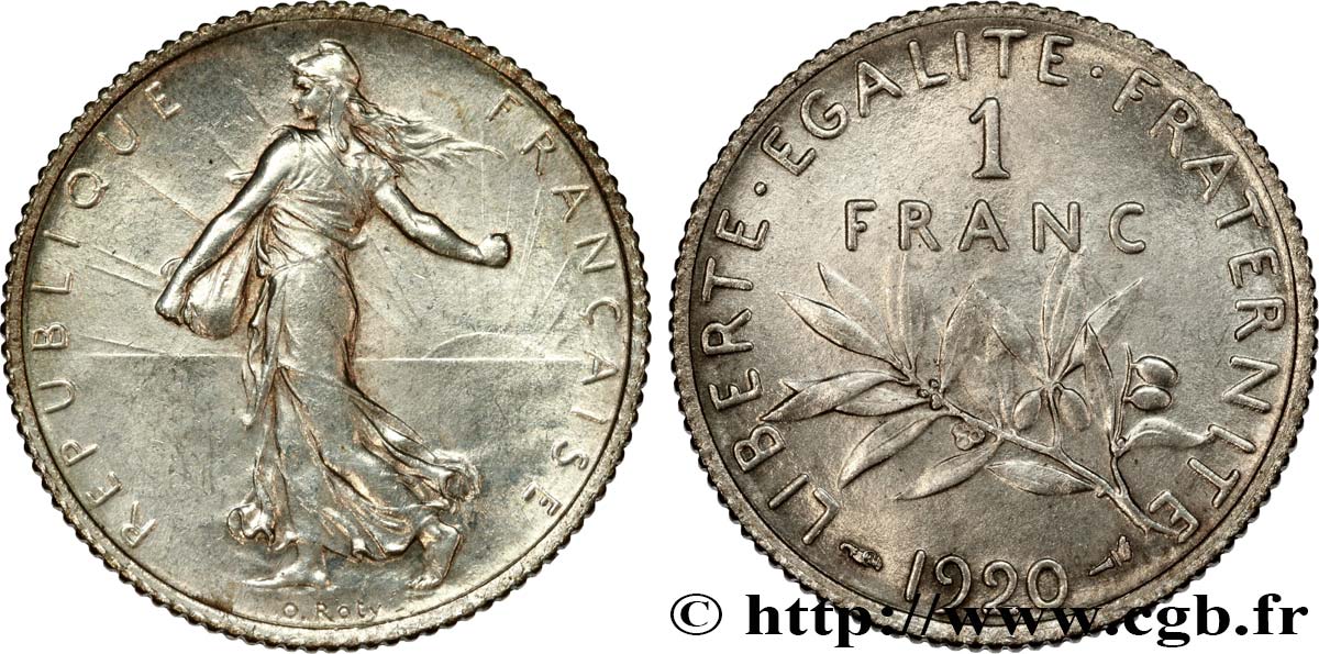 1 franc Semeuse 1920 Paris F.217/26 EBC60 